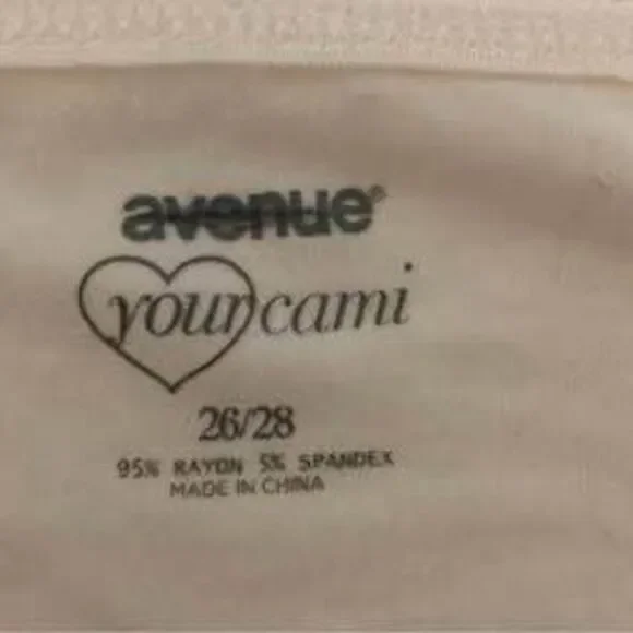 3X size 26/28 Avenue cream Tank Top Cami Lace pit-pit=24” length=26”-30”C5636 - Picture 5 of 5